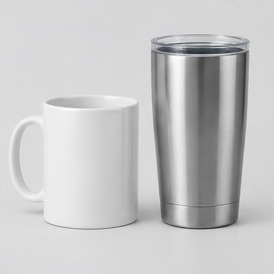 Custom printed mugs & tumblers